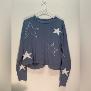 Moon & Madison Blue Sweater w/ White Stars